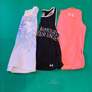 3 YXL under armor shirts